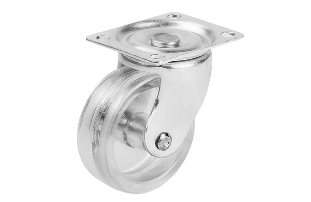 38mm Tabla Bağlantılı ve Galvaniz Kaplama Şeffaf Küçük Döner Tekerlek