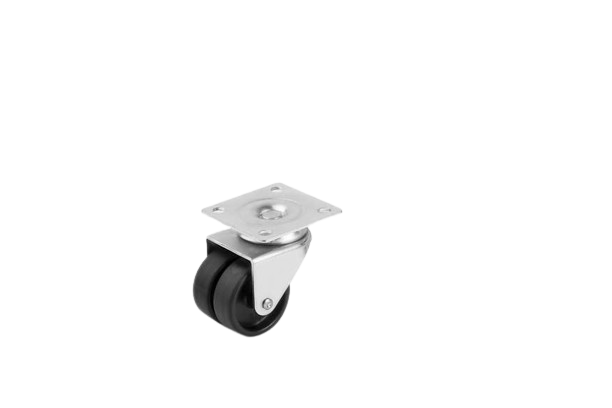 Mobilya Tekerlek-50 mm Tabla Bağlantılı Çift Makaralı Siyah Teker
