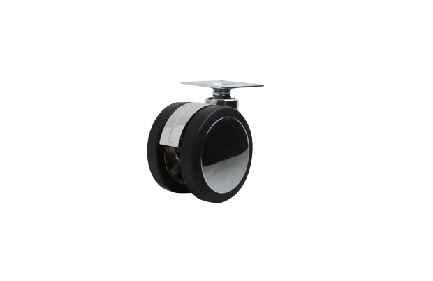 65mm Çaplı Tabla Bağlantılı Krom Gövde Mobilya Tekerleği