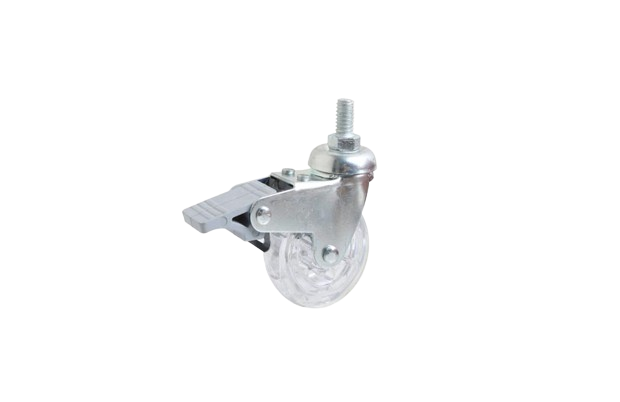 50*20mm Vida Bağlantılı Frenli Şeffaf Beyaz Makaralı Eko Mobilya Teker - 2