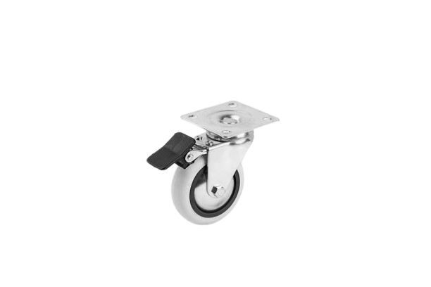 Mobilya Tekerlek-75 *25 mm Tabla Bağlantılı Frenli PVC Teker