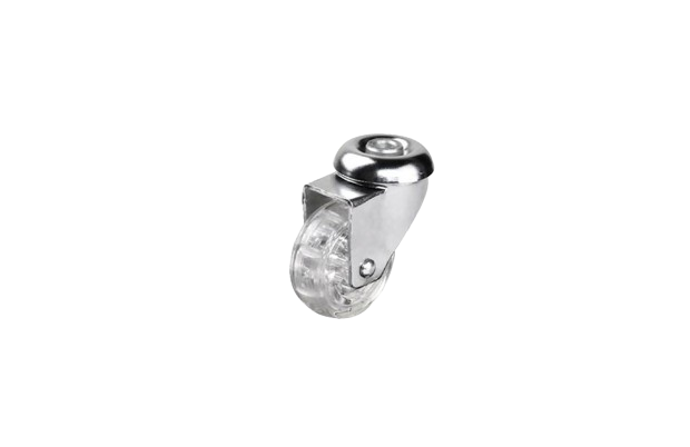 50 mm Çaplı Boş Delik Bağlantılı Şeffaf Makaralı Teker
