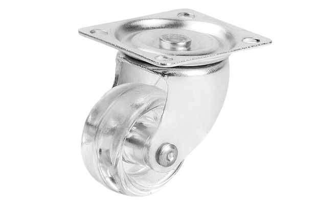 28mm Tabla Bağlantılı ve Galvaniz Kaplama Şeffaf Küçük Döner Tekerlek
