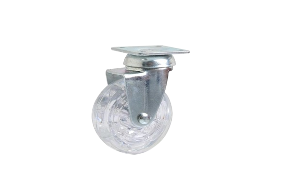 50*20mm Tablalı Şeffaf Beyaz Makaralı Eko Mobilya Tekerleği