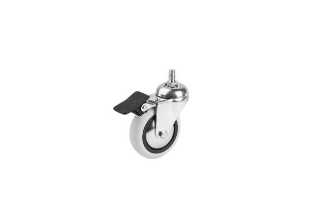 Mobilya Tekerlek-75 *25 mm Vida Bağlantılı Frenli PVC Teker