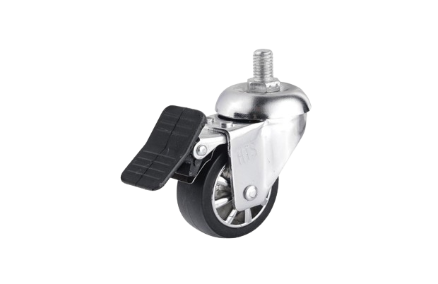 50*20mm Vidalı Frenli Krom Kaplı Dekoratif Mobilya Tekeri