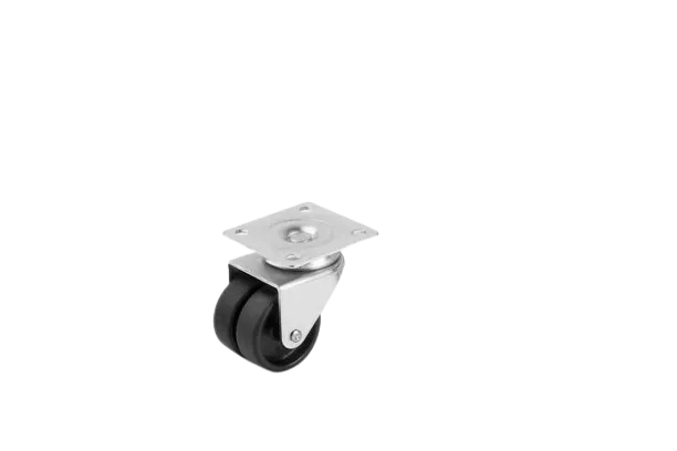 HTS | Mobilya Tekerlek-50 mm Tabla Bağlantılı Çift Makaralı Siyah Teker
