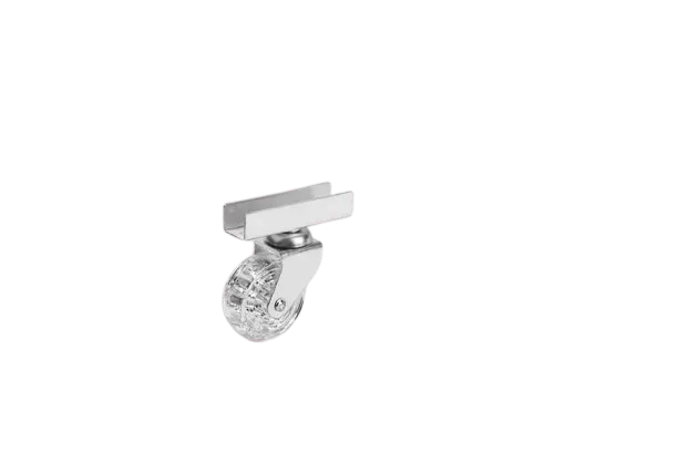 HTS | 50*20mm Şeffaf Makaralı Uzun U Tablalı Mobilya Teker