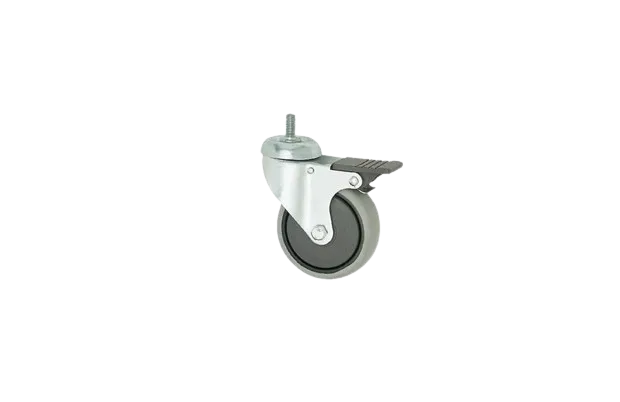 HTS | Frenli Tekerlek-125 mm Çaplı vidalı Metal Gövde Tekerlek