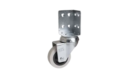 HTS | 50 mm Çaplı Çift Bilyalı L Köşe Tabla Bağlantılı PVC Teker