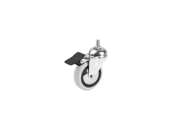 HTS | Mobilya Tekerlek-75 *25 mm Vida Bağlantılı Frenli PVC Teker